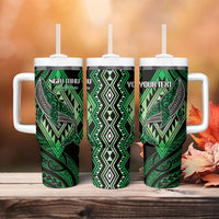 Aotearoa Iwi Ngai Tahu Personalised Tumbler With Handle NZ Maori Humpback Whale Taniko Motifs