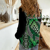 Aotearoa Iwi Ngai Tahu Personalised Women Casual Shirt NZ Maori Humpback Whale Taniko Motifs