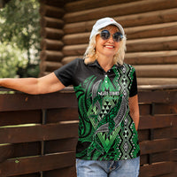 Aotearoa Iwi Ngai Tahu Personalised Women Polo Shirt NZ Maori Humpback Whale Taniko Motifs