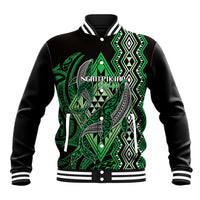 Aotearoa Iwi Ngati Pikiao Personalised Baseball Jacket NZ Maori Humpback Whale Taniko Motifs