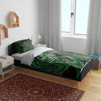 Aotearoa Iwi Ngati Pikiao Bedding Set NZ Maori Humpback Whale Taniko Motifs