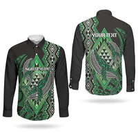 Aotearoa Iwi Ngati Pikiao Personalised Couples Matching Summer Maxi Dress and Long Sleeve Button Shirt NZ Maori Humpback Whale Taniko Motifs