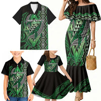 Aotearoa Iwi Ngati Pikiao Personalised Family Matching Mermaid Dress and Hawaiian Shirt NZ Maori Humpback Whale Taniko Motifs