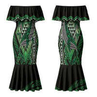 Aotearoa Iwi Ngati Pikiao Personalised Family Matching Mermaid Dress and Hawaiian Shirt NZ Maori Humpback Whale Taniko Motifs