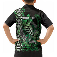 Aotearoa Iwi Ngati Pikiao Personalised Kid Hawaiian Shirt NZ Maori Humpback Whale Taniko Motifs