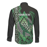 Aotearoa Iwi Ngati Pikiao Personalised Long Sleeve Button Shirt NZ Maori Humpback Whale Taniko Motifs