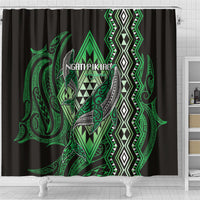 Aotearoa Iwi Ngati Pikiao Shower Curtain NZ Maori Humpback Whale Taniko Motifs