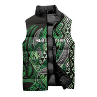 Aotearoa Iwi Ngati Pikiao Personalised Sleeveless Puffer Jacket NZ Maori Humpback Whale Taniko Motifs