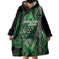 Aotearoa Iwi Ngati Pikiao Personalised Wearable Blanket Hoodie NZ Maori Humpback Whale Taniko Motifs