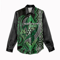 Aotearoa Iwi Ngati Pikiao Personalised Women Casual Shirt NZ Maori Humpback Whale Taniko Motifs