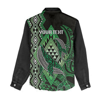 Aotearoa Iwi Ngati Pikiao Personalised Women Casual Shirt NZ Maori Humpback Whale Taniko Motifs