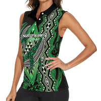 Aotearoa Iwi Ngati Pikiao Personalised Women Sleeveless Polo Shirt NZ Maori Humpback Whale Taniko Motifs
