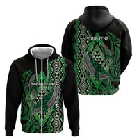 Aotearoa Iwi Ngati Pikiao Personalised Zip Hoodie NZ Maori Humpback Whale Taniko Motifs