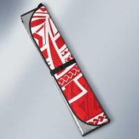 Samoa Rugby Custom Auto Sun Shade Toa Samoa Pacific Sporty Red - Polynesian Pride