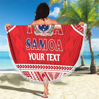 Samoa Rugby Custom Beach Blanket Toa Samoa Pacific Sporty Red - Polynesian Pride