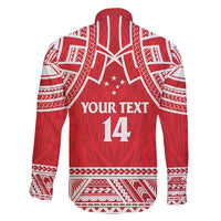 Samoa Rugby Custom Family Matching Long Sleeve Bodycon Dress and Hawaiian Shirt Toa Samoa Pacific Sporty Red LT14 - Polynesian Pride
