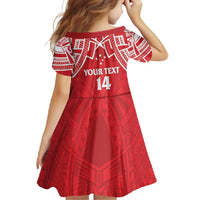 Samoa Rugby Custom Family Matching Tank Maxi Dress and Hawaiian Shirt Toa Samoa Pacific Sporty Red LT14 - Polynesian Pride