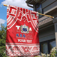 Samoa Rugby Custom Garden Flag Toa Samoa Pacific Sporty Red - Polynesian Pride