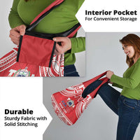 Samoa Rugby Custom Grocery Bag Toa Samoa Pacific Sporty Red - Polynesian Pride