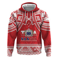 Samoa Rugby Custom Hoodie Toa Samoa Pacific Sporty Red LT14 Pullover Hoodie Red - Polynesian Pride