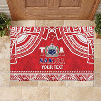 Samoa Rugby Custom Rubber Doormat Toa Samoa Pacific Sporty Red - Polynesian Pride