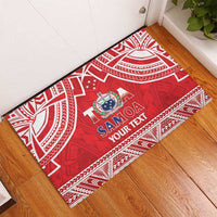 Samoa Rugby Custom Rubber Doormat Toa Samoa Pacific Sporty Red - Polynesian Pride