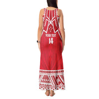 Samoa Rugby Custom Tank Maxi Dress Toa Samoa Pacific Sporty Red - Polynesian Pride