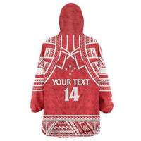 Samoa Rugby Custom Wearable Blanket Hoodie Toa Samoa Pacific Sporty Red - Polynesian Pride