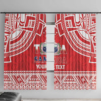 Samoa Rugby Custom Window Curtain Toa Samoa Pacific Sporty Red - Polynesian Pride