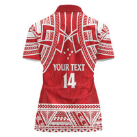 Samoa Rugby Custom Women Polo Shirt Toa Samoa Pacific Sporty Red LT14 - Polynesian Pride