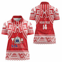 Samoa Rugby Custom Women Polo Shirt Toa Samoa Pacific Sporty Red LT14 - Polynesian Pride