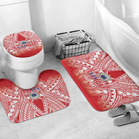 Toa Samoa Rugby Custom Bathroom Set Samoa mo Samoa Polynesian Pacific Red - Polynesian Pride