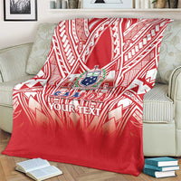 Toa Samoa Rugby Custom Blanket Samoa mo Samoa Polynesian Pacific Red - Polynesian Pride