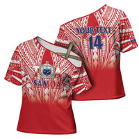 Toa Samoa Rugby Custom Cross Shoulder Shirt Samoa mo Samoa Polynesian Pacific Red - Polynesian Pride