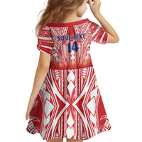 Toa Samoa Rugby Custom Family Matching Off The Shoulder Long Sleeve Dress and Hawaiian Shirt Samoa mo Samoa Polynesian Pacific Red - Polynesian Pride