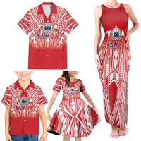 Toa Samoa Rugby Custom Family Matching Tank Maxi Dress and Hawaiian Shirt Samoa mo Samoa Polynesian Pacific Red LT14 - Polynesian Pride