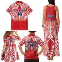 Toa Samoa Rugby Custom Family Matching Tank Maxi Dress and Hawaiian Shirt Samoa mo Samoa Polynesian Pacific Red LT14 - Polynesian Pride
