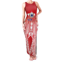 Toa Samoa Rugby Custom Family Matching Tank Maxi Dress and Hawaiian Shirt Samoa mo Samoa Polynesian Pacific Red LT14 Mom's Dress Red - Polynesian Pride