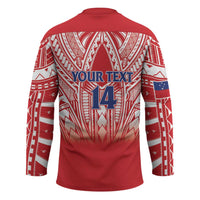 Toa Samoa Rugby Custom Hockey Jersey Samoa mo Samoa Polynesian Pacific Red LT14 - Polynesian Pride