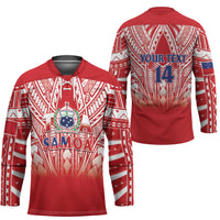 Toa Samoa Rugby Custom Hockey Jersey Samoa mo Samoa Polynesian Pacific Red LT14 - Polynesian Pride