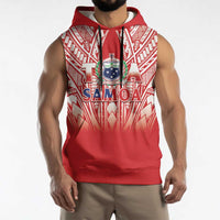 Toa Samoa Rugby Custom Sleeveless Hoodie Samoa mo Samoa Polynesian Pacific Red - Polynesian Pride