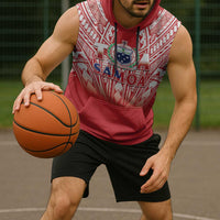 Toa Samoa Rugby Custom Sleeveless Hoodie Samoa mo Samoa Polynesian Pacific Red - Polynesian Pride