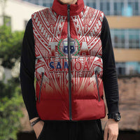 Toa Samoa Rugby Custom Sleeveless Puffer Jacket Samoa mo Samoa Polynesian Pacific Red - Polynesian Pride