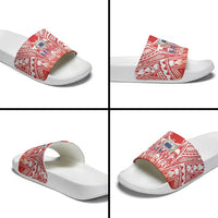 Toa Samoa Rugby Custom Slide Sandals Samoa mo Samoa Polynesian Pacific Red - Polynesian Pride