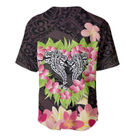 Polynesia Valentine's Day Baseball Jersey Hammerhead Shark Plumeria With Polynesian Pattern LT14 - Polynesian Pride