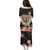 Polynesia Valentine's Day Family Matching Puletasi and Hawaiian Shirt Hammerhead Shark Plumeria With Polynesian Pattern