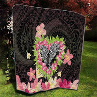 Polynesia Valentine's Day Quilt Hammerhead Shark Plumeria With Polynesian Pattern LT14 - Polynesian Pride