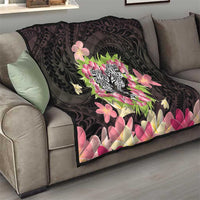 Polynesia Valentine's Day Quilt Hammerhead Shark Plumeria With Polynesian Pattern LT14 - Polynesian Pride