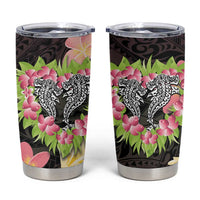 Polynesia Valentine's Day Tumbler Cup Hammerhead Shark Plumeria With Polynesian Pattern