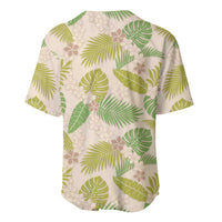 Beige Hawaii Plumeria Lei With Tropical Leaves Baseball Jersey